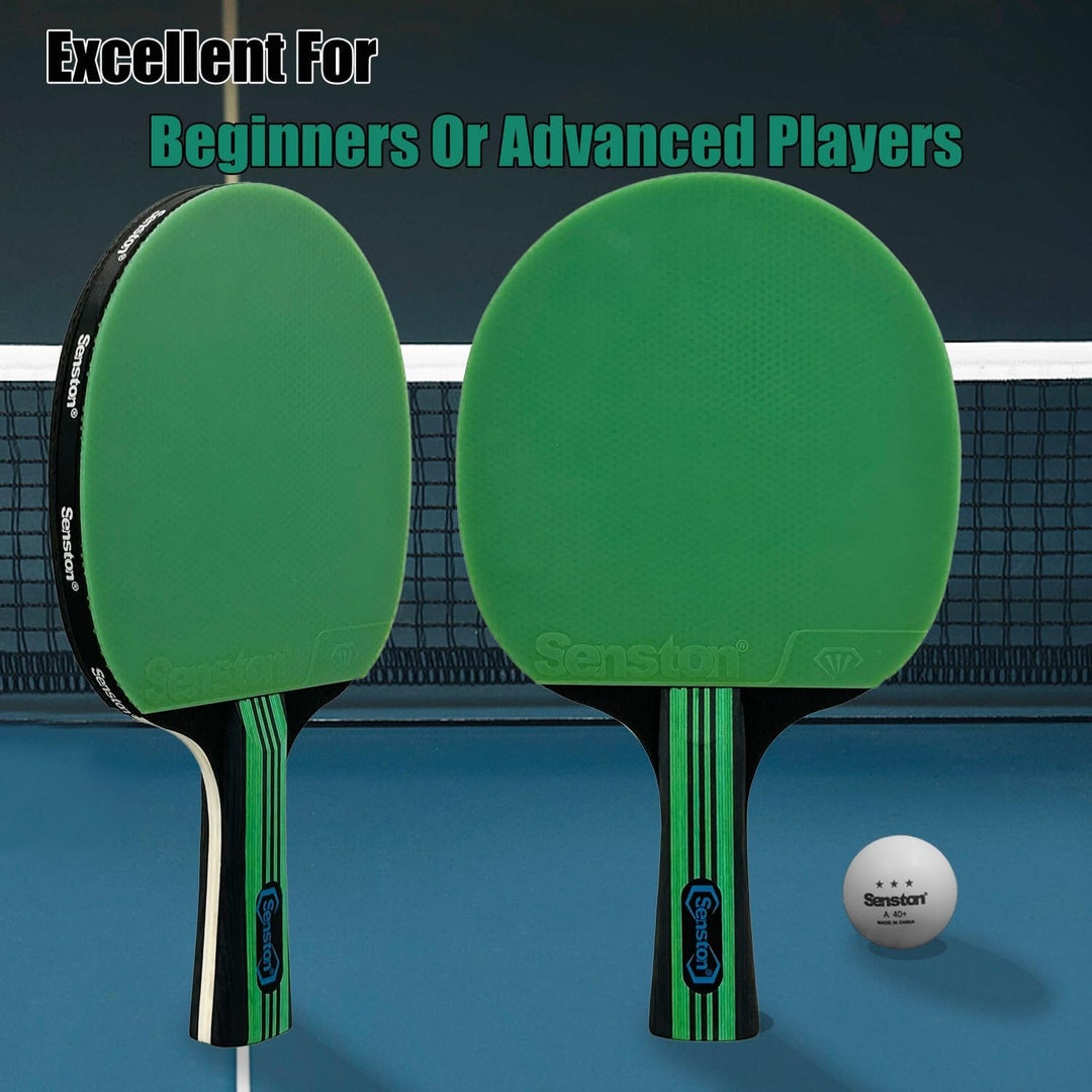 Senston Tischtennisschläger Set, 2 Tischtennisschlager, 3 Tischtennis Bälle und 1 Tasche Ideal für S