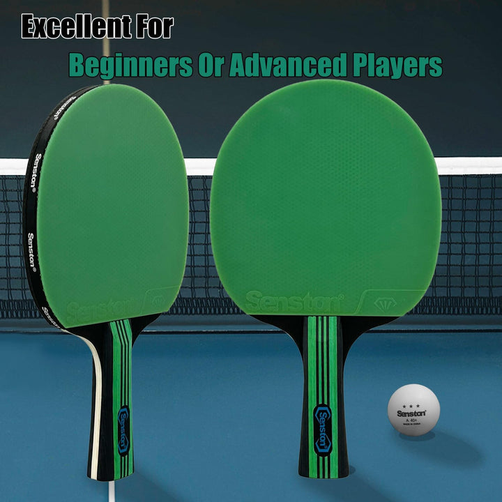 Senston Tischtennisschläger Set, 2 Tischtennisschlager, 3 Tischtennis Bälle und 1 Tasche Ideal für S