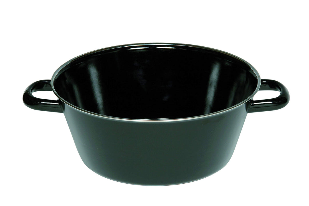 Riess, 0373-022, Schmalzpfanne halbtief 30, CLASSIC - SCHWARZEMAILLLE, Durchmesser 30 cm, Höhe 12,5