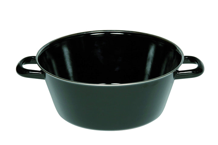 Riess, 0373-022, Schmalzpfanne halbtief 30, CLASSIC - SCHWARZEMAILLLE, Durchmesser 30 cm, Höhe 12,5