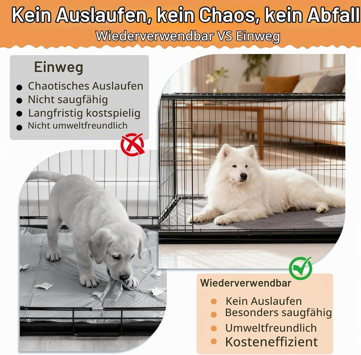 Inkontinenzunterlage Waschbar, 2er Set 90x60 cm Hundedecke Wasserdicht PIPI Matten für Hunde, Welpen