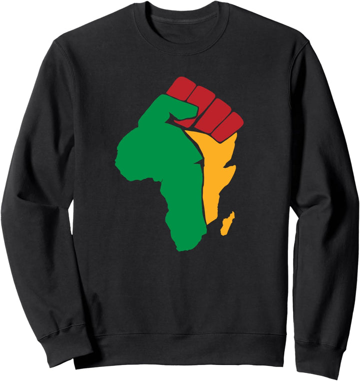 Juneteenth African Continent Black Fist Juneteenth Sweatshirt