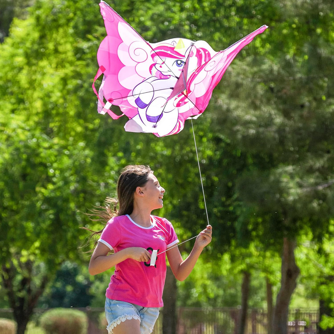 JOYIN Einhorn Drachen,Drachen für Kinder und Erwachsene,grosser Stranddrachen 43.3'' für Spiele und