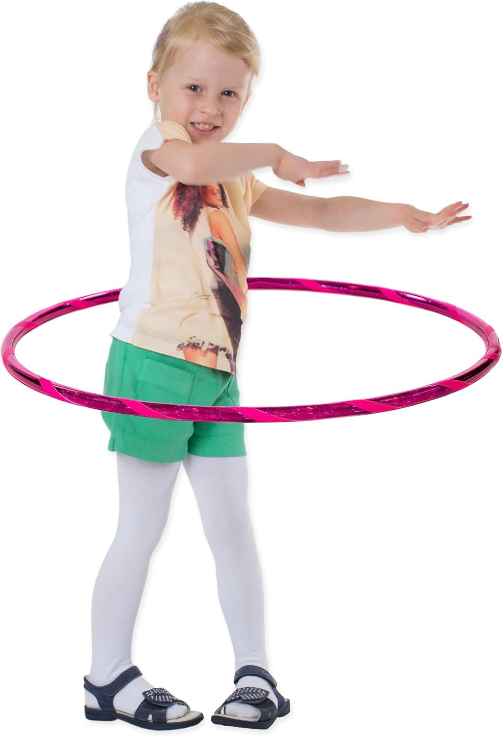 Super Star Kinder Hula Hoop Reifen mit Sternen-Muster Ø60cm Stern-Pink-Pink, Ø60cm Stern-Pink-Pink