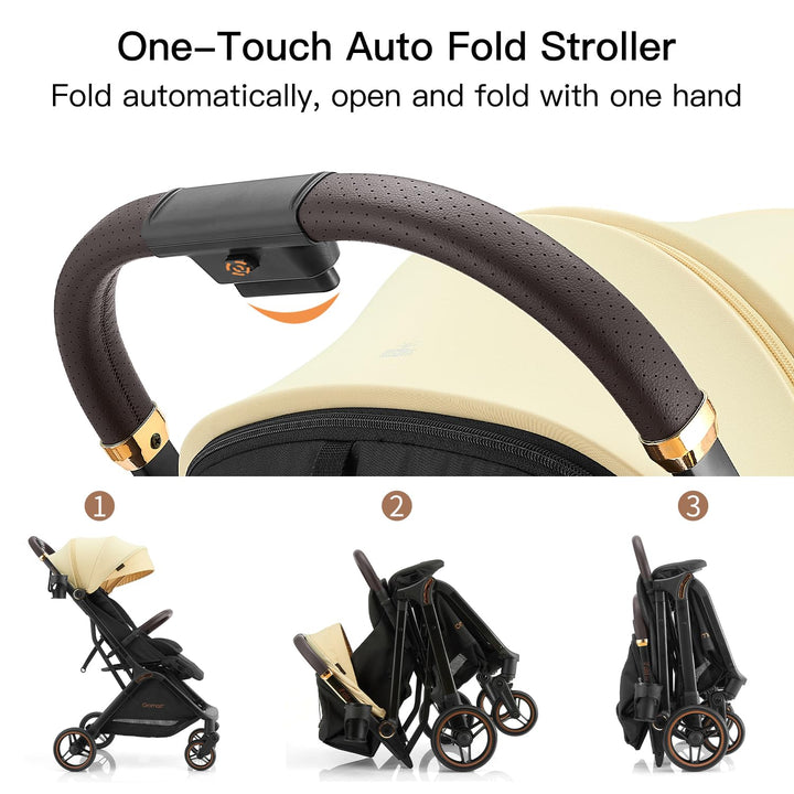 Gravity faltbarer Baby-Kinderwagen, Tragbarer Reise-Kleinkindbuggy Mit Verstellbarer Rückenlehne &amp; S