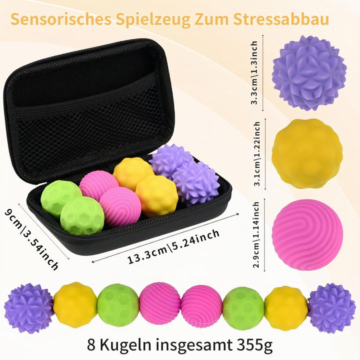8 Stück Magnetische Fidget Toys,Anti-Stress Spielzeug aus Silikon,Magnetkugeln Stressball Silikon Se