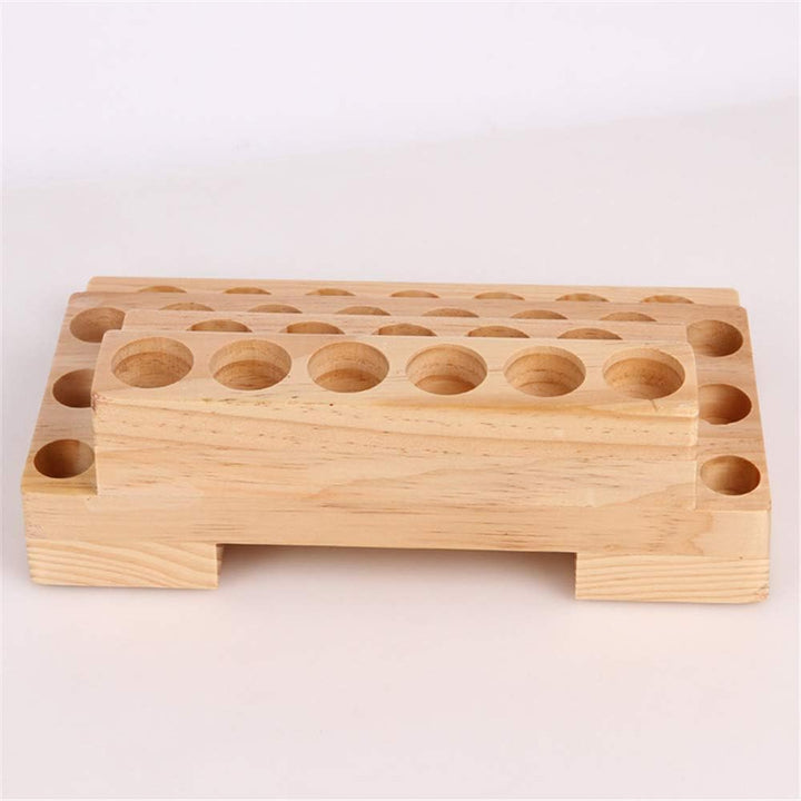 CHSEEA Ätherisches Öl Display Ständer Gestell Halter Organisator, 30 Löcher Holz Box Veranstalter Au