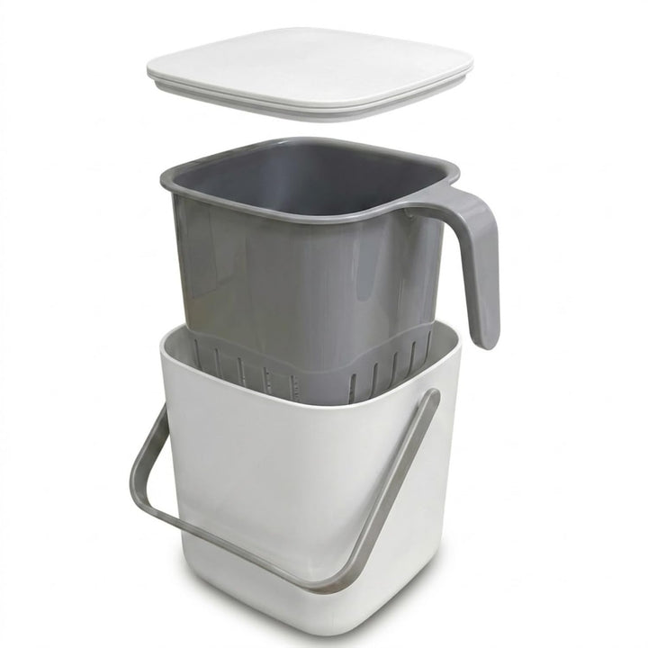 EasyCookAsia Küchen Bio-Mülleimer 5L – Geruchsdichter Komposteimer mit Sieb & Deckel – Spülmaschinen