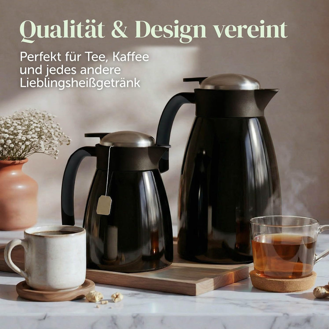 Blumtal Thermoskanne 1l - BPA-freie Teekanne mit Quick Tip Verschluss - auslaufsichere Kaffeekanne t