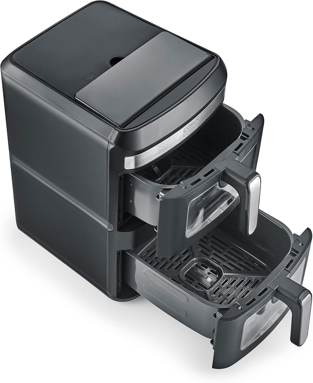 CASO AirFry Duo Tower, Doppel-Heissluftfritteuse, AirFryer, 12,4L (2x 6,2 L) vertikal, individuell e