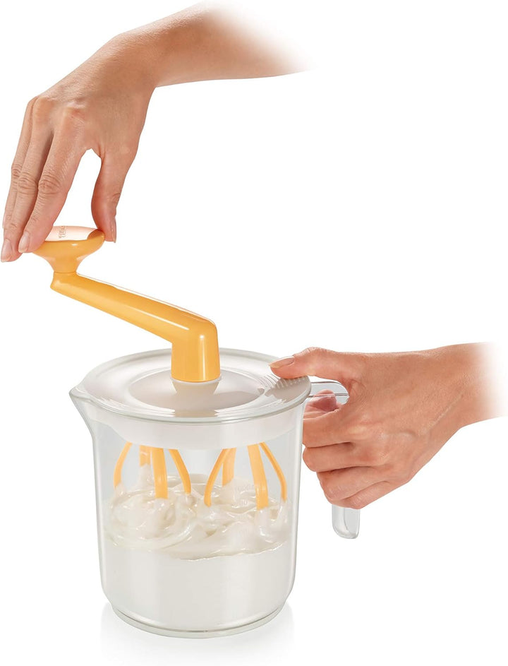Tescoma Mechanischer Handrührer DELÍCIA 1000 ml, Weiss / Gelb