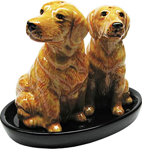 Keramik Salz und Pfefferstreuer Set mit Hundemotiv (Golden Retriever)
