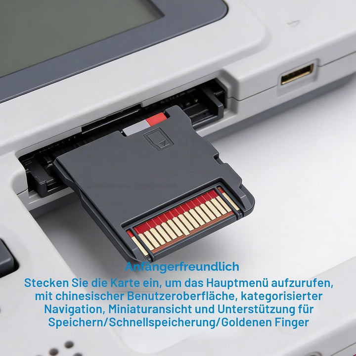 7800 Spiele in 1 Modulkarte, Passend für NDS/3DS/2DS/NDSL, Retro-Spielesammlung, Integrierte GBA-, G