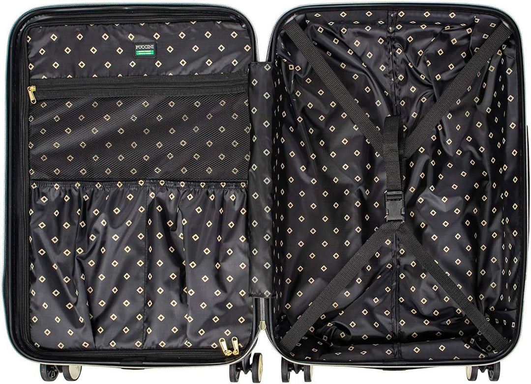 Koffer Reisekoffer Hartschalen Trolly Puccini® Beverly Hills (Leopard Beige 6, Set: Gross + Mittelgr