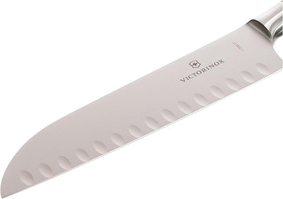 Victorinox, Grand Maître, Profi Santokumesser, Extra Scharfe Klinge, Kullenschliff, 17 cm, Edler Hol