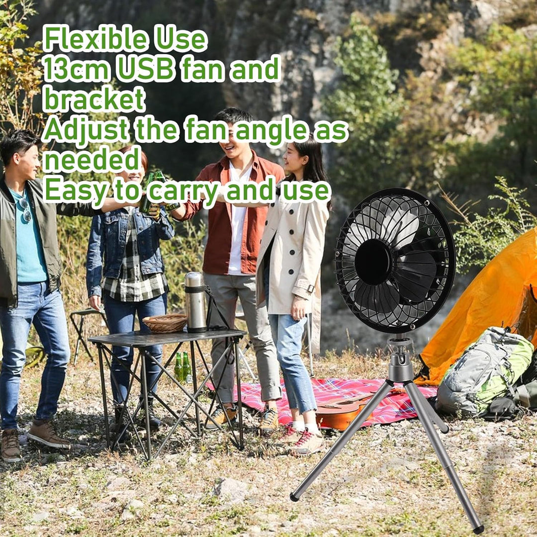 Zunate Solarbetriebener Ventilator, 20 W Campingventilator mit Solarpanel, 13 cm Solarpanel betriebe