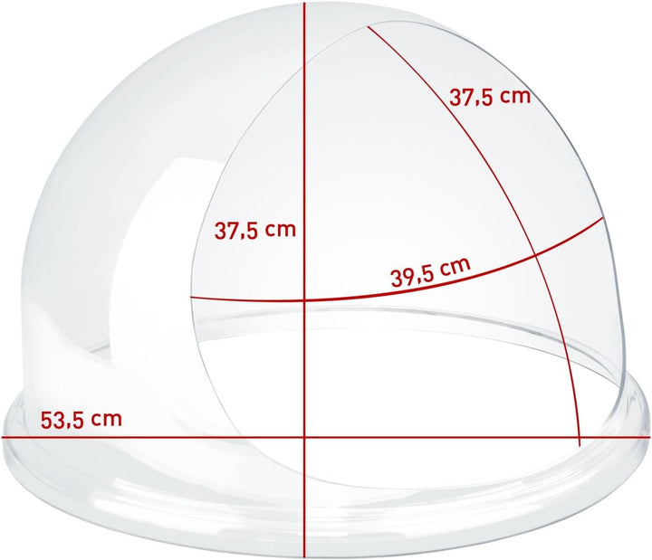 Royal Catering RCZW-COV12E Spuckschutz Abdeckhaube für Zuckerwattemaschine Candy Floss (Ø52 cm, Aryl