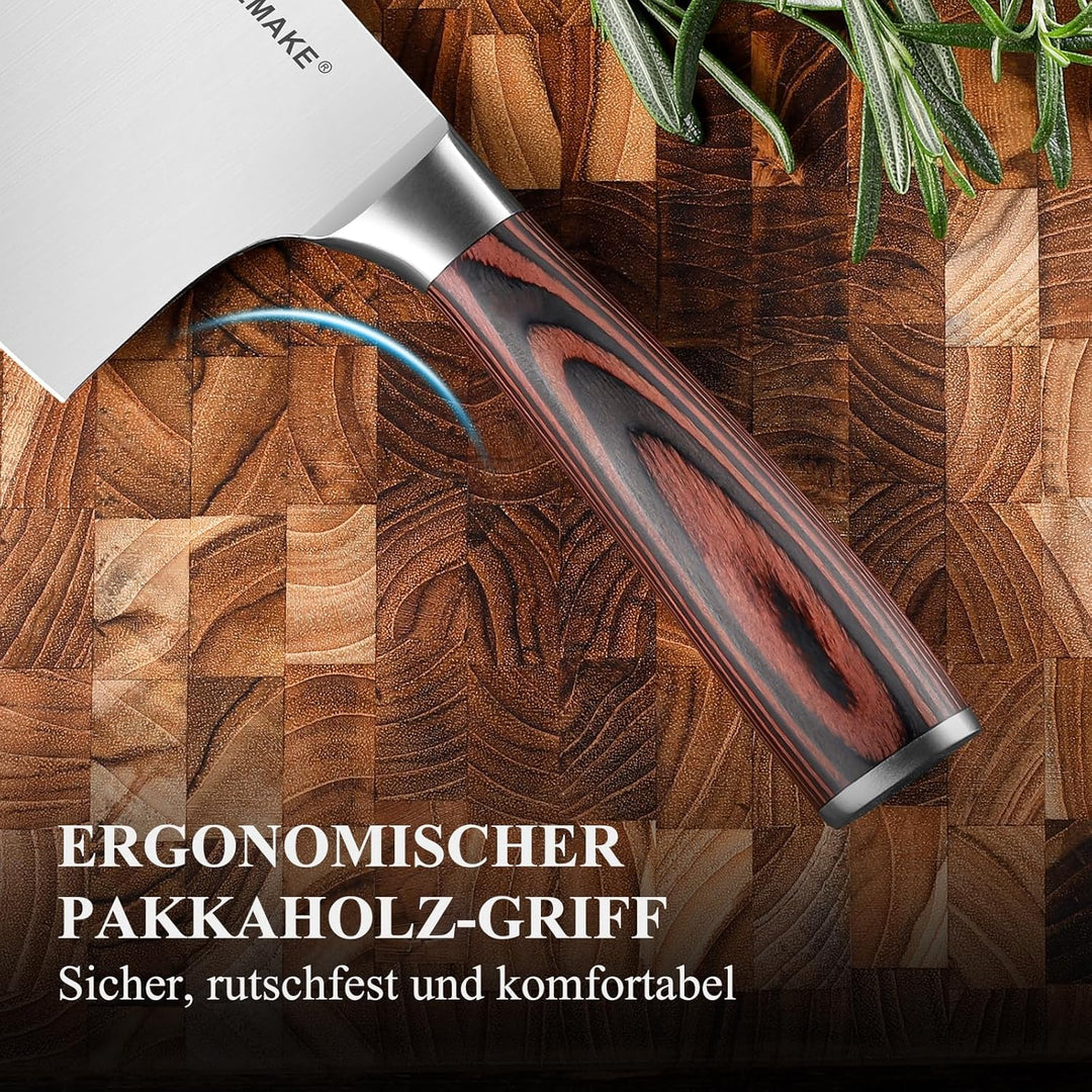 KEEMAKE Hackmesser Küchenmesser Messer - 17 cm Küchenbeil Hackbeil Profi Küchenmesser Messer Kochmes