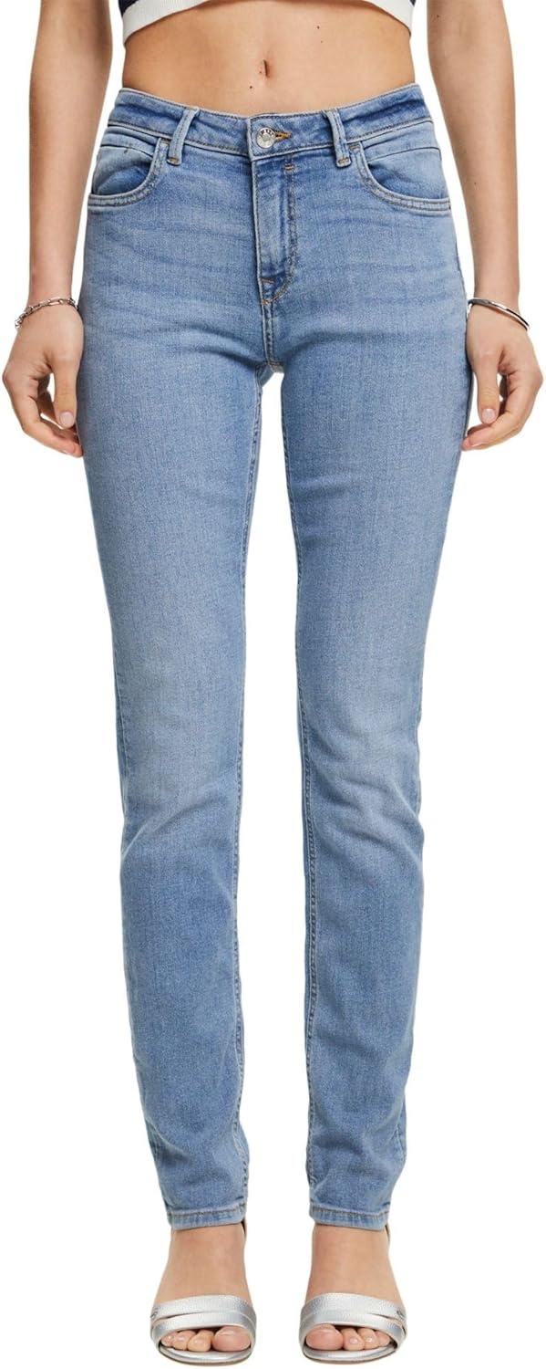 ESPRIT Damen Jeans 27W / 34L Blue Light Washed, 27W / 34L Blue Light Washed