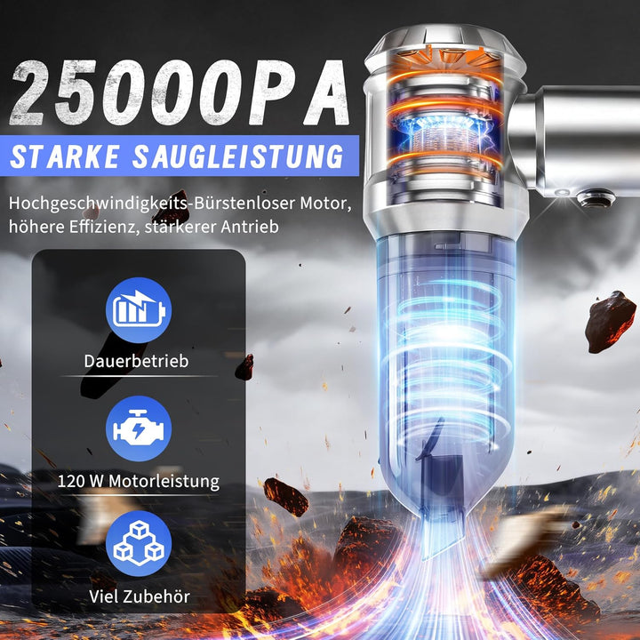 Citybee Handstaubsauger Akku Mini Staubsauger Kabellos - 25000Pa Handstaubsauger Stark 4 in 1 Autost