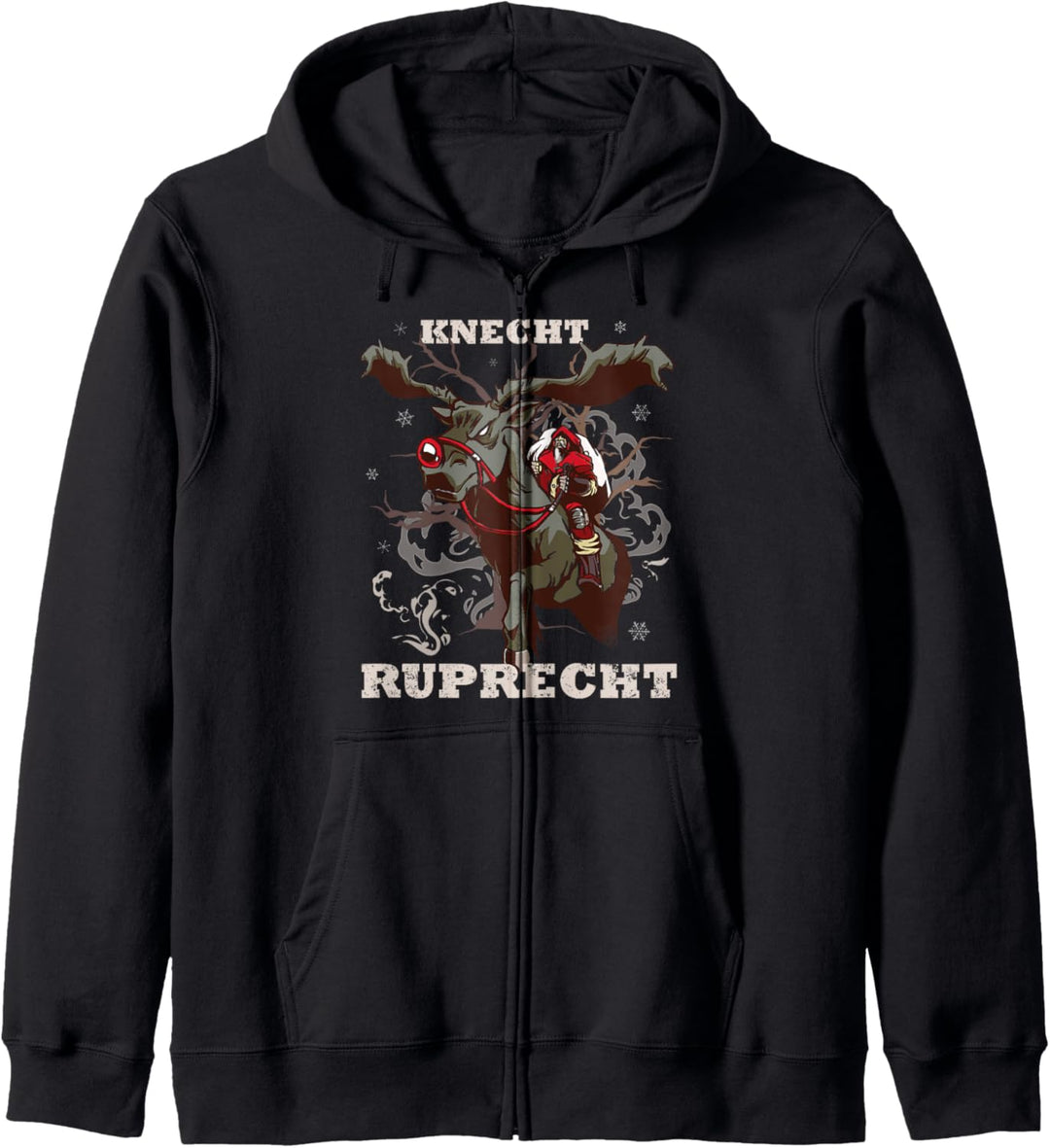 Weihnachtsmann Gehilfe Rentier Lustig Kostüm Knecht Ruprecht Kapuzenjacke