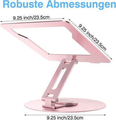 Epherie Laptop Ständer mit 360° drehbarem rundem Basis, Höhenverstellbarer ergonomischer Laptopständ