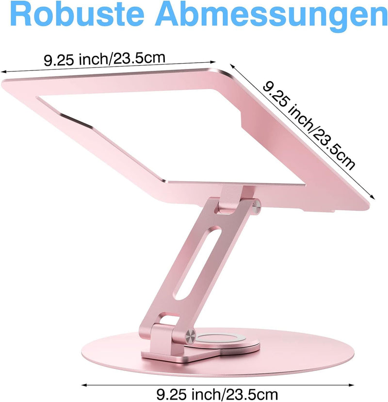 Epherie Laptop Ständer mit 360° drehbarem rundem Basis, Höhenverstellbarer ergonomischer Laptopständ