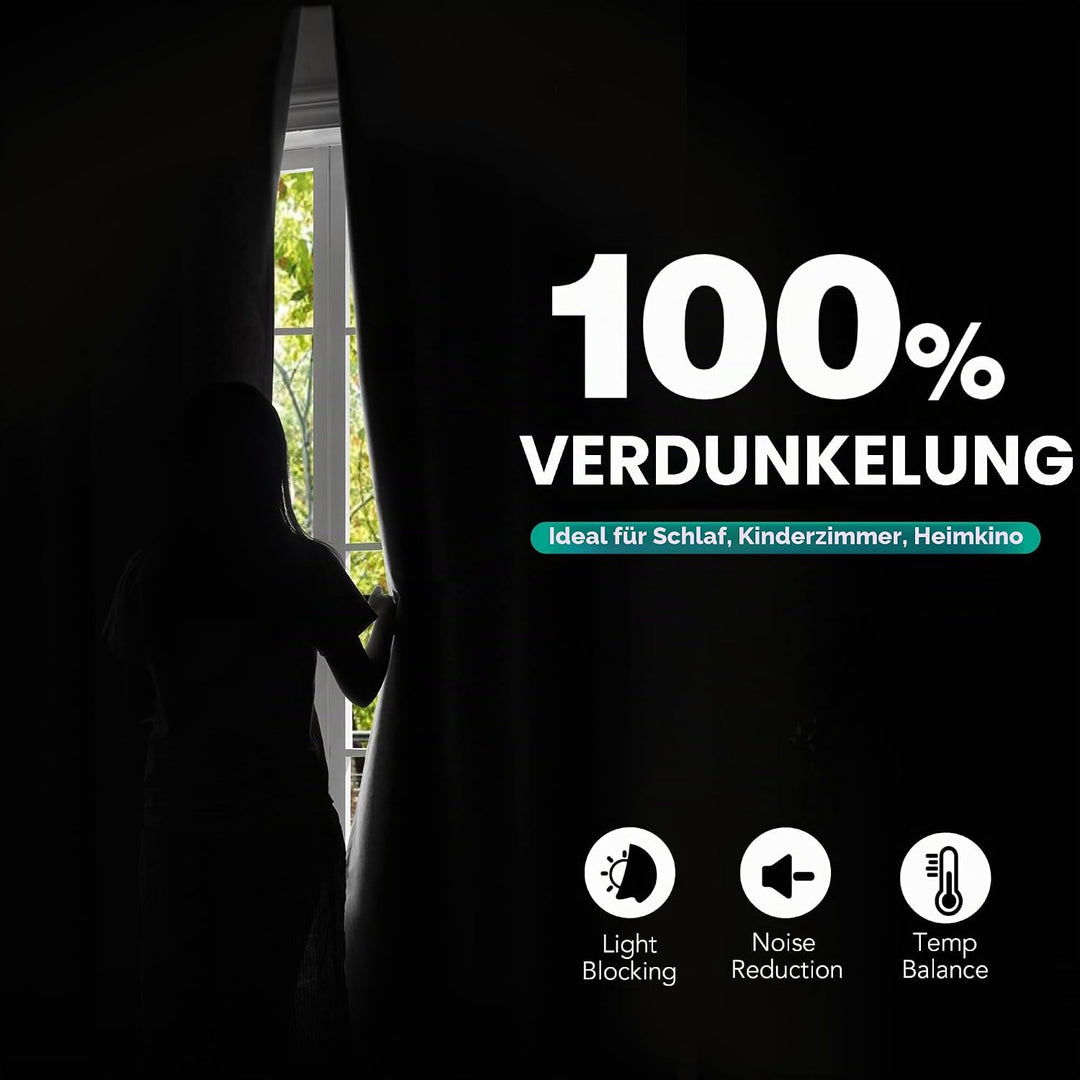 Deconovo 100% Verdunklungsvorhänge Vorhang Blickdicht Vorhänge mit Ösen Gardinen Wohnzimmer Thermovo