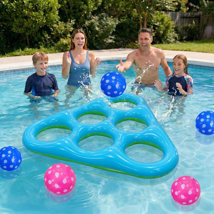 Aufblasbares Tic Tac Toe Pool Spiel, Grosses Schwimmendes Wurfspiel mit 6 Spielfiguren, Wasser Spiel