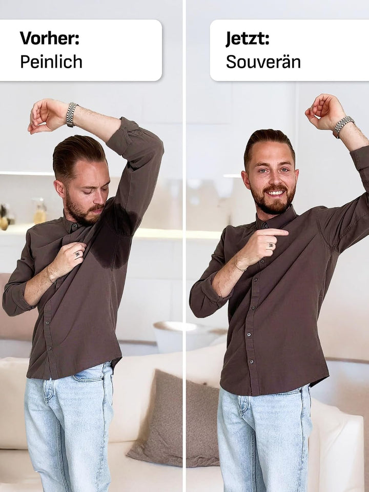 FINN Anti-Schweiss Shirt Herren mit Rundhals und integrierten Achselpads gegen Starkes Schwitzen - A