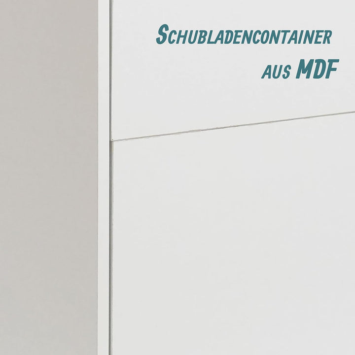Relaxdays Rollcontainer, 2 Schubladen, Hängeregister, HxBxT: 57 x 40 x 40 cm, Schreibtischcontainer
