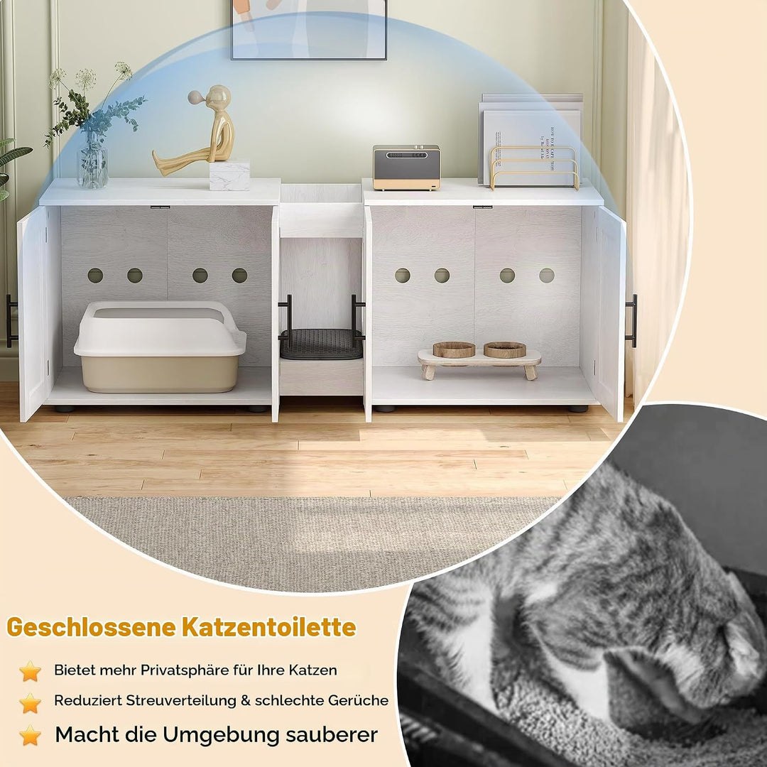 Katzenschrank Für Katzentoilette Katzenklo Schrank, Verstecktes Katzentoilette Für 2 Katzen, Katzenm
