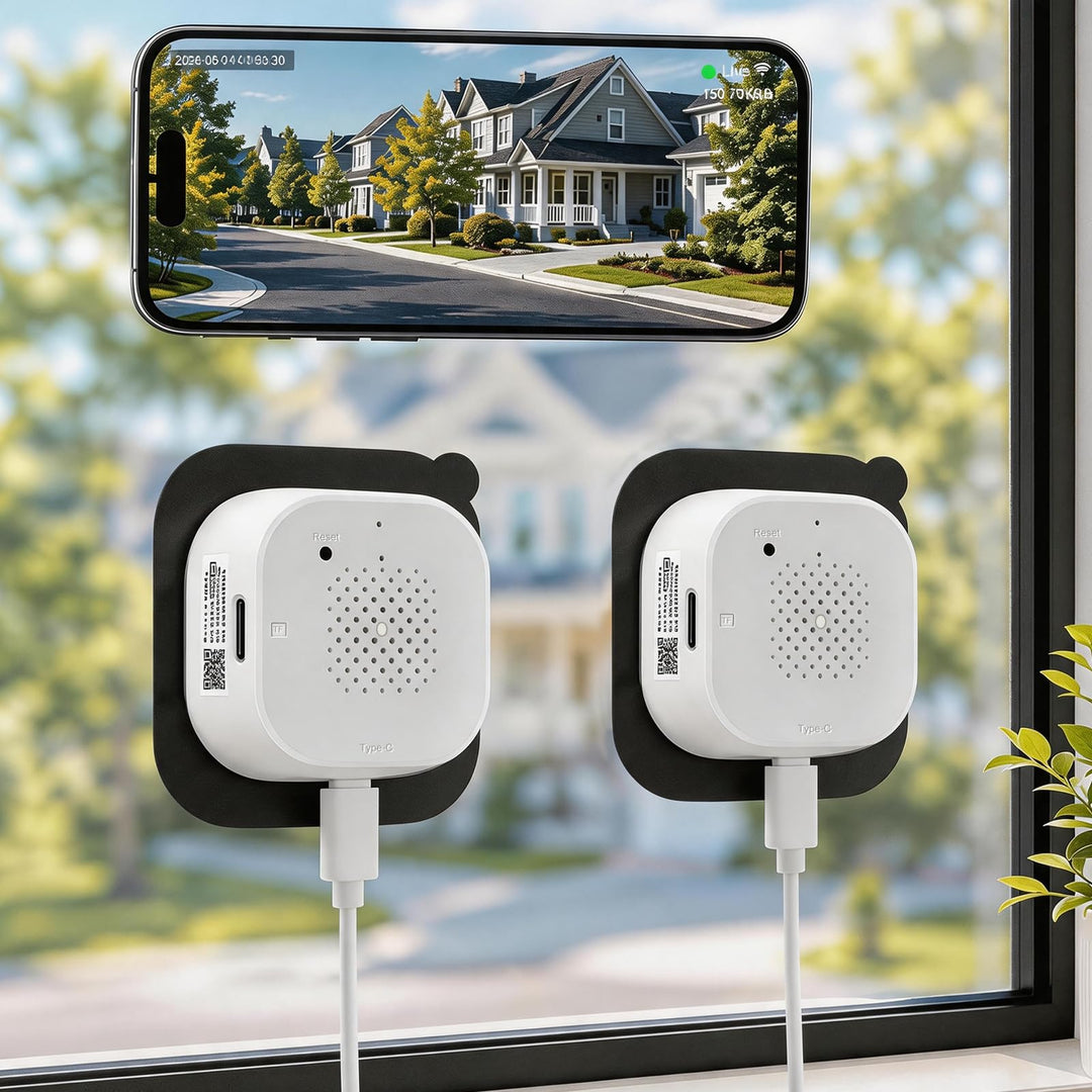 (2 Pack) 2K 3MP Überwachungskamera Innen für Fenster, Fensterkamera mit Farb-Nachtsicht, 5 GHz &amp; 2,4