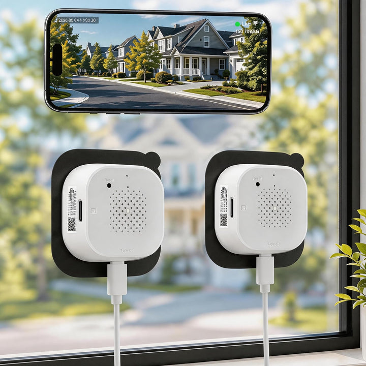 (2 Pack) 2K 3MP Überwachungskamera Innen für Fenster, Fensterkamera mit Farb-Nachtsicht, 5 GHz &amp; 2,4