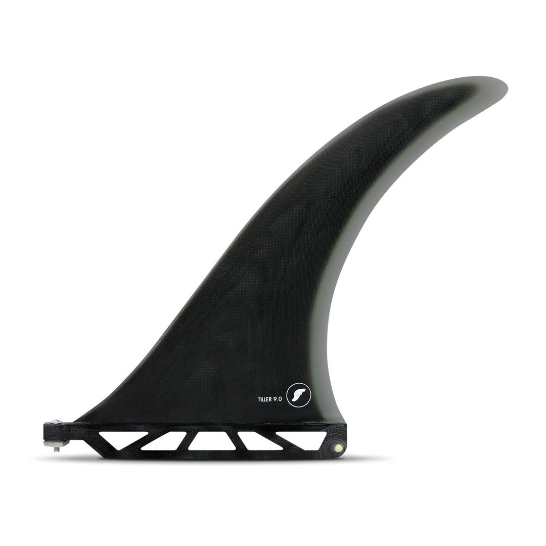 Futures Tiller Fiberglass 10 Inch Longboard Fin 9 inch Solid Black/smoke