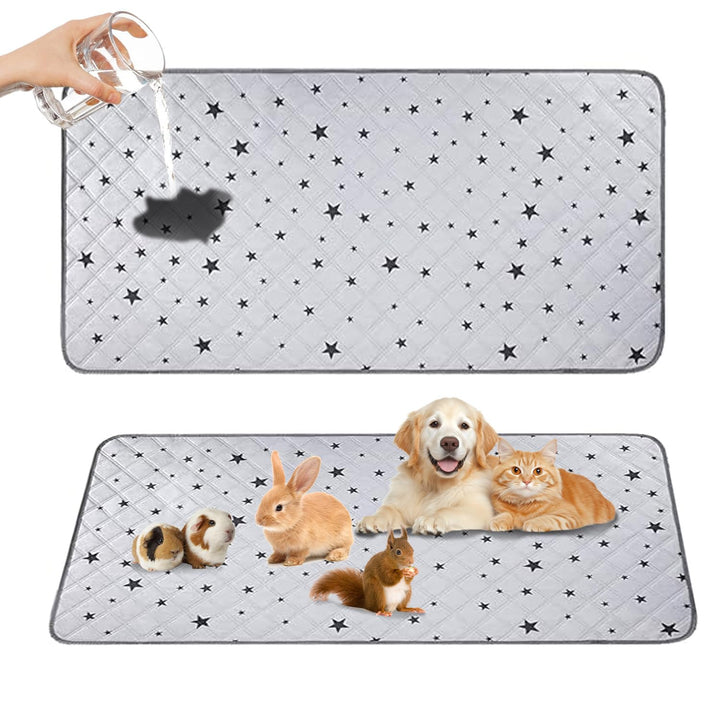 2 Stück Pipipads Meerschweinchen Unterlage Waschbar 120x60cm, wasserdichte Schnell Saugfähige Wieder