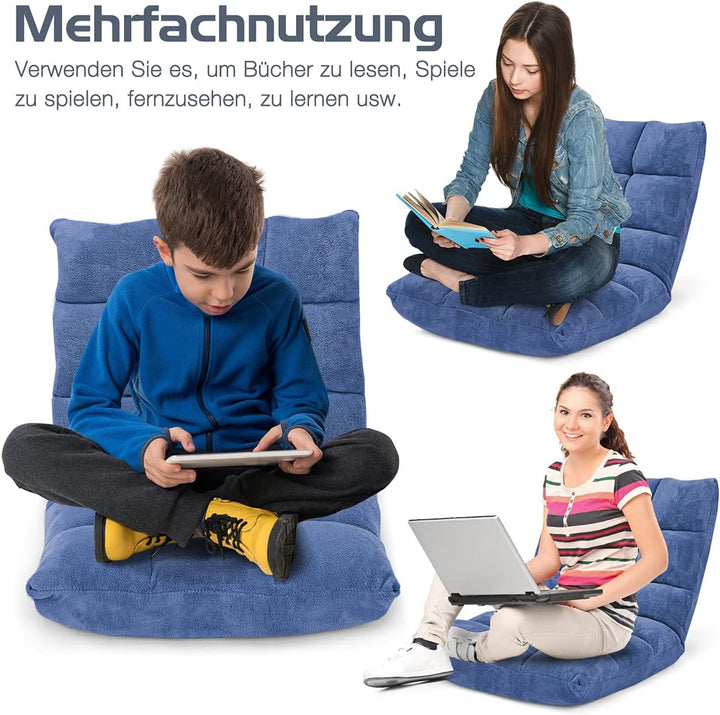 GOPLUS Bodenstuhl, Bodensofa mit Rückenlehne, Bodensessel mit Schlaffunktion, Floor Chair, Lazy Sofa