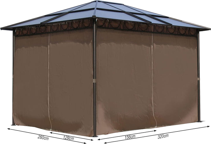 QUICK STAR 4 Seitenteile für Hardtop Pavillon 3x3,6m Seitenwandset Sichtschutz Vorhänge