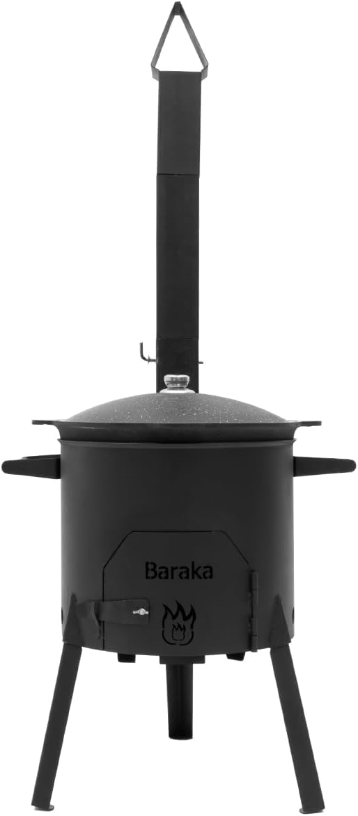 FlameFusion Utschak Feuerofen mit Abzugsrohr Uchag Grillen & Kochen mit Outdoorküche (Utschak M - mi
