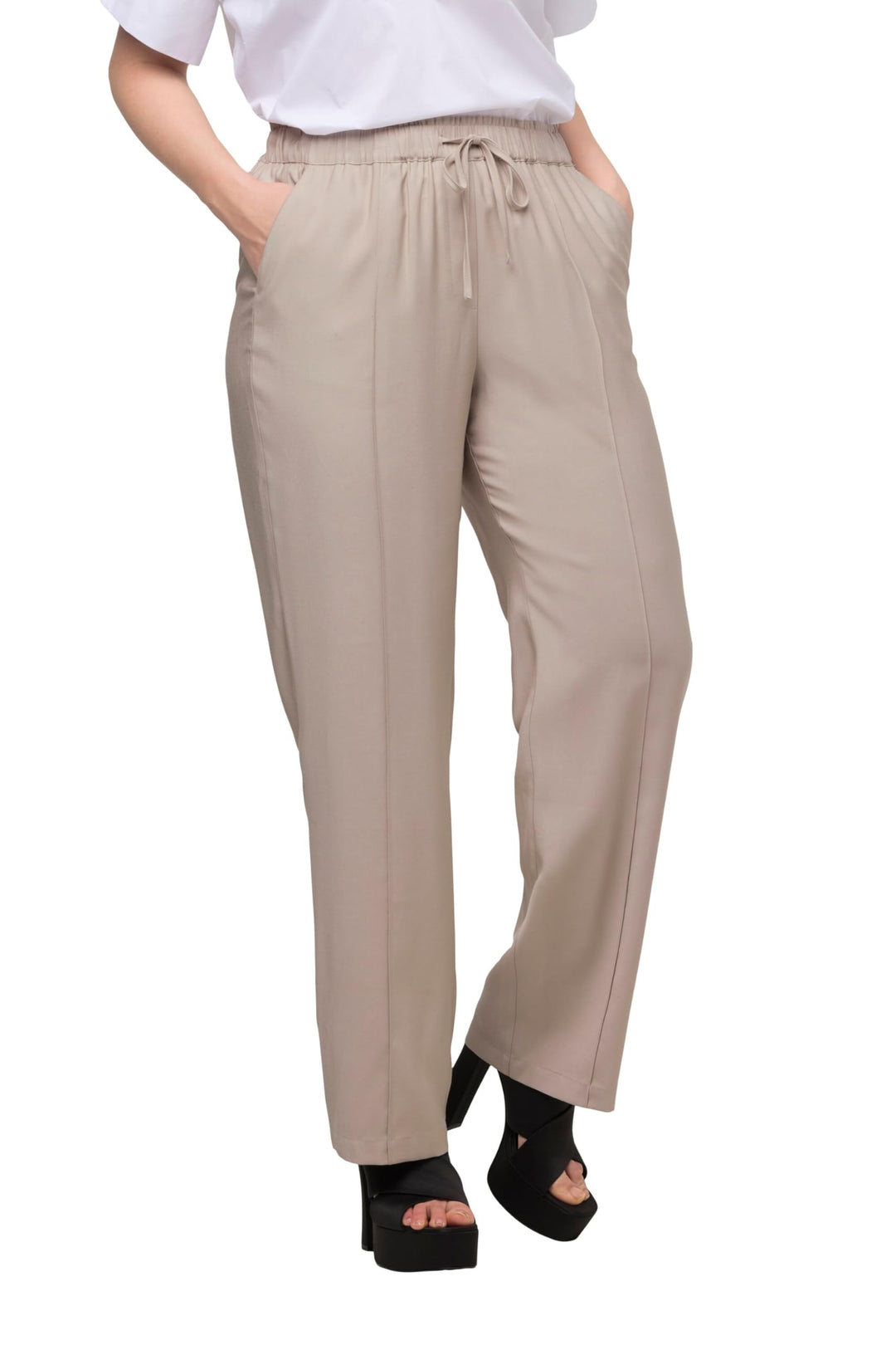 Ulla Popken Damen Hose 46 Graubeige, 46 Graubeige