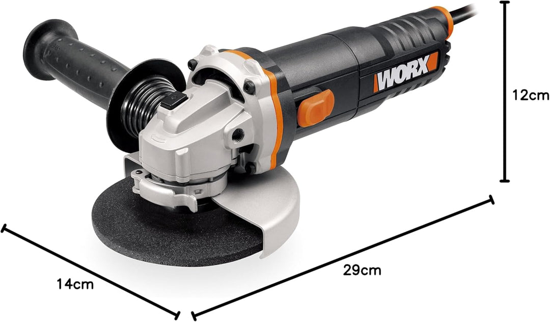 WORX WX712 Winkelschleifer 125mm, 860 W – Kompaktes Schleifgerät mit verstellbarem Griff plus vibrat