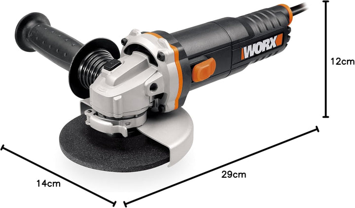 WORX WX712 Winkelschleifer 125mm, 860 W – Kompaktes Schleifgerät mit verstellbarem Griff plus vibrat