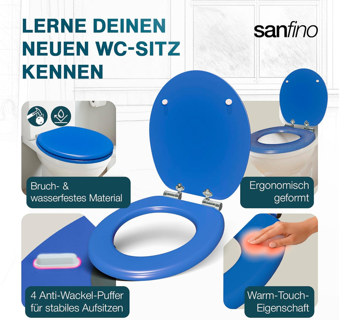 Premium WC Sitz mit Absenkautomatik – hochwertige Toilettendeckel aus Holz, viele bunte Motive, hohe