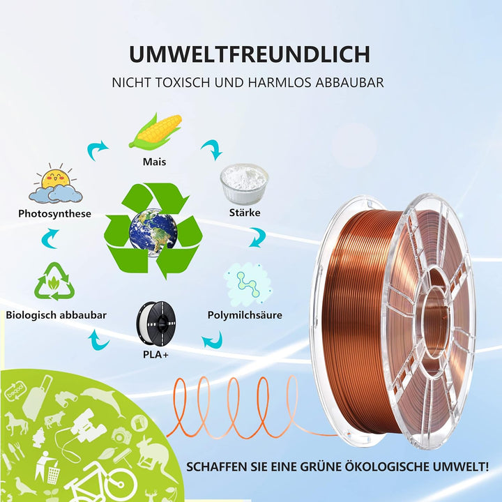 iBOSS PLA Plus (PLA+) Glänzendes Seide 3D Drucker Filament 1,75mm, Seiden filament Masshaltigkeit +/