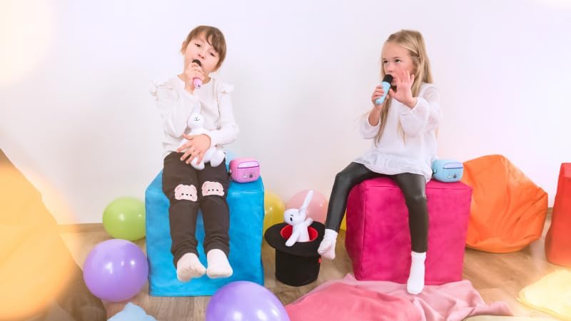 GOGEN Party Kinder Bluetooth‑Lautsprecher mit Mikrofon I Licht‑ & Stimmeffekte I 3.2W I Akku 5Std.I