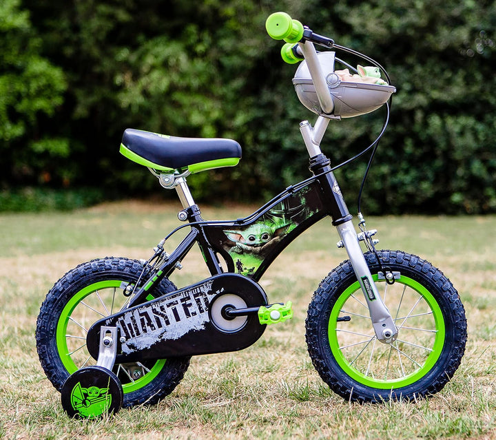 Huffy Jungen Star Wars Grogu 12 Zoll Kinderfahrrad, Schwarz/Grün, 30,5 cm