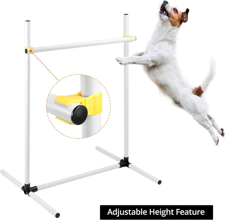 QWORK® 4 x Agility Hürdenset für Hundetraining, Höhenverstellbare Kunststoffhürden