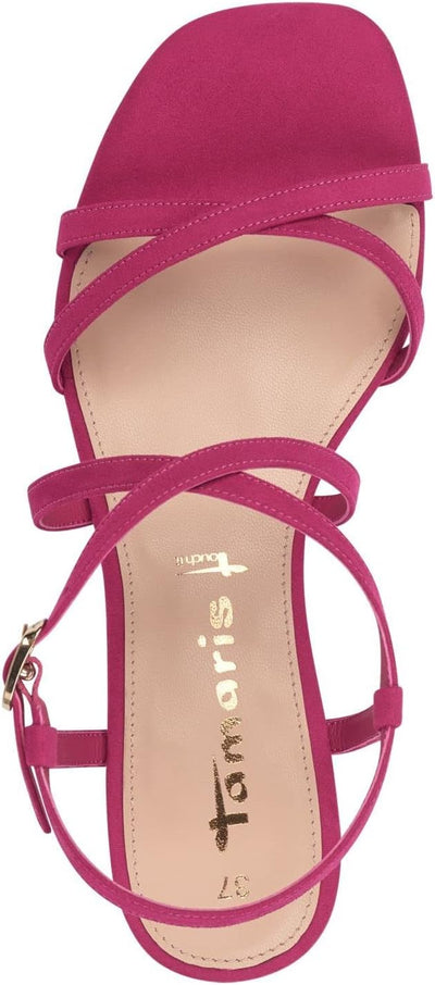 Tamaris Damen Sandaletten, Frauen Sandalen,TOUCHit-Fussbett 37 EU Fuxia, 37 EU Fuxia