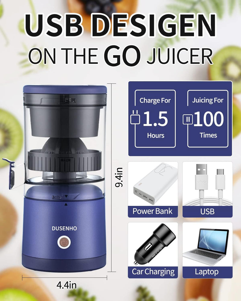 Zitronenpresse Elektrisch Organgenpresse Tragbare USB-Aufladung Juicer Entsafter für Orange, Zitrone