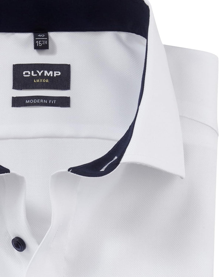 OLYMP Herren T-Shirt V-Ausschnitt Basic Tshirt,Tee,Einfarbig,Body fit, Weiss 00 37 Langarm, Weiss 00
